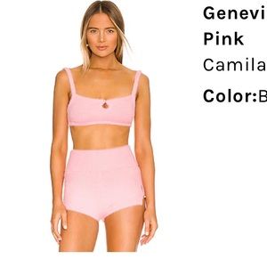 Camila Coelho / Revolve Genevieve Bralette and Side Tie Short in Baby Pink